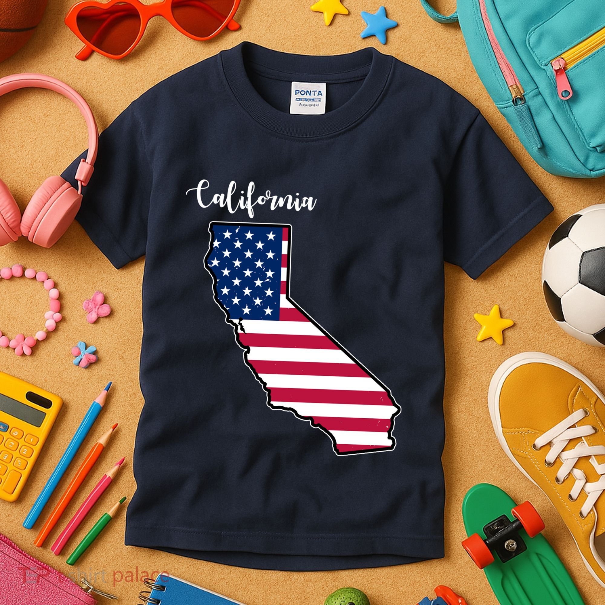 California United States Map Kids T-Shirt