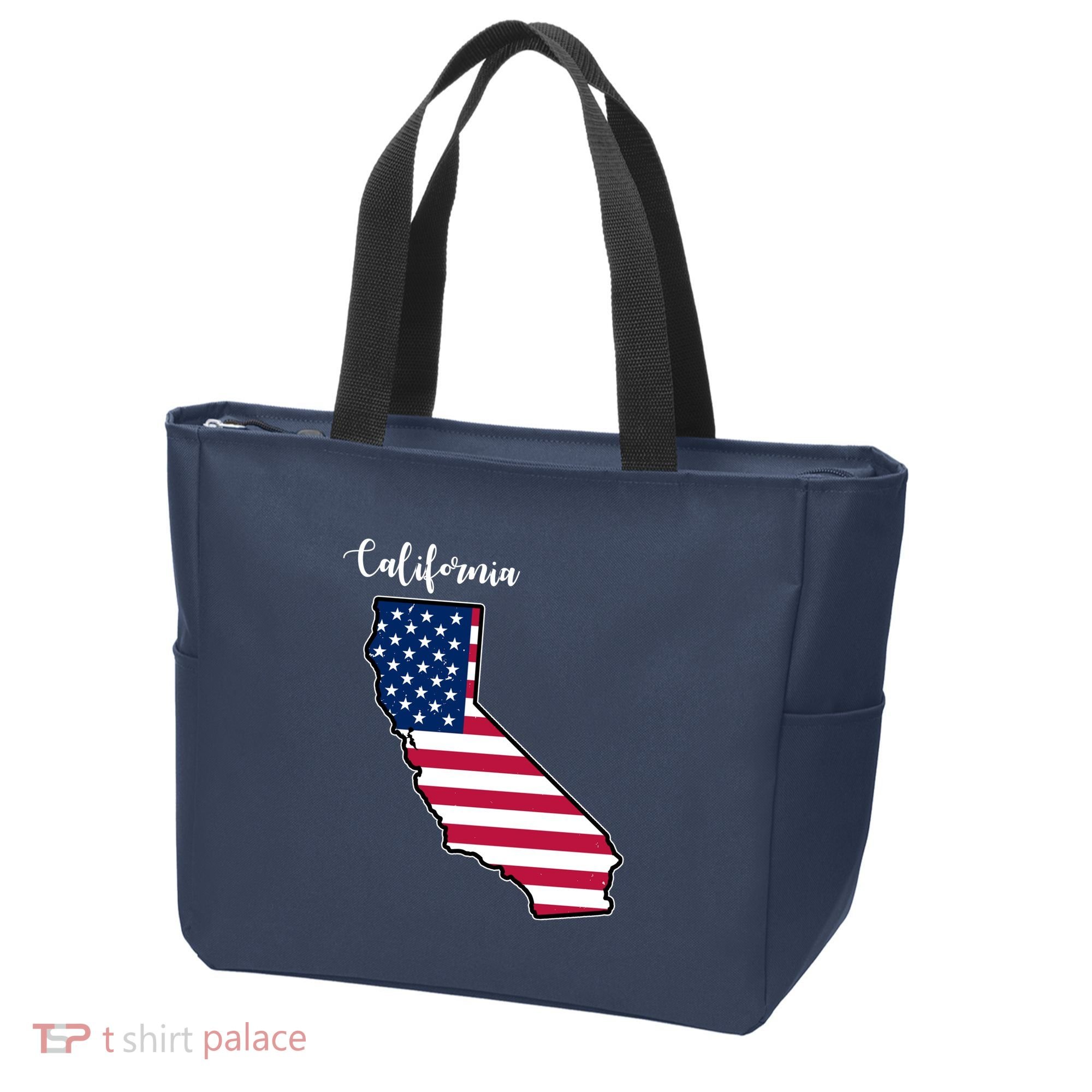 California United States Map Tote Bag