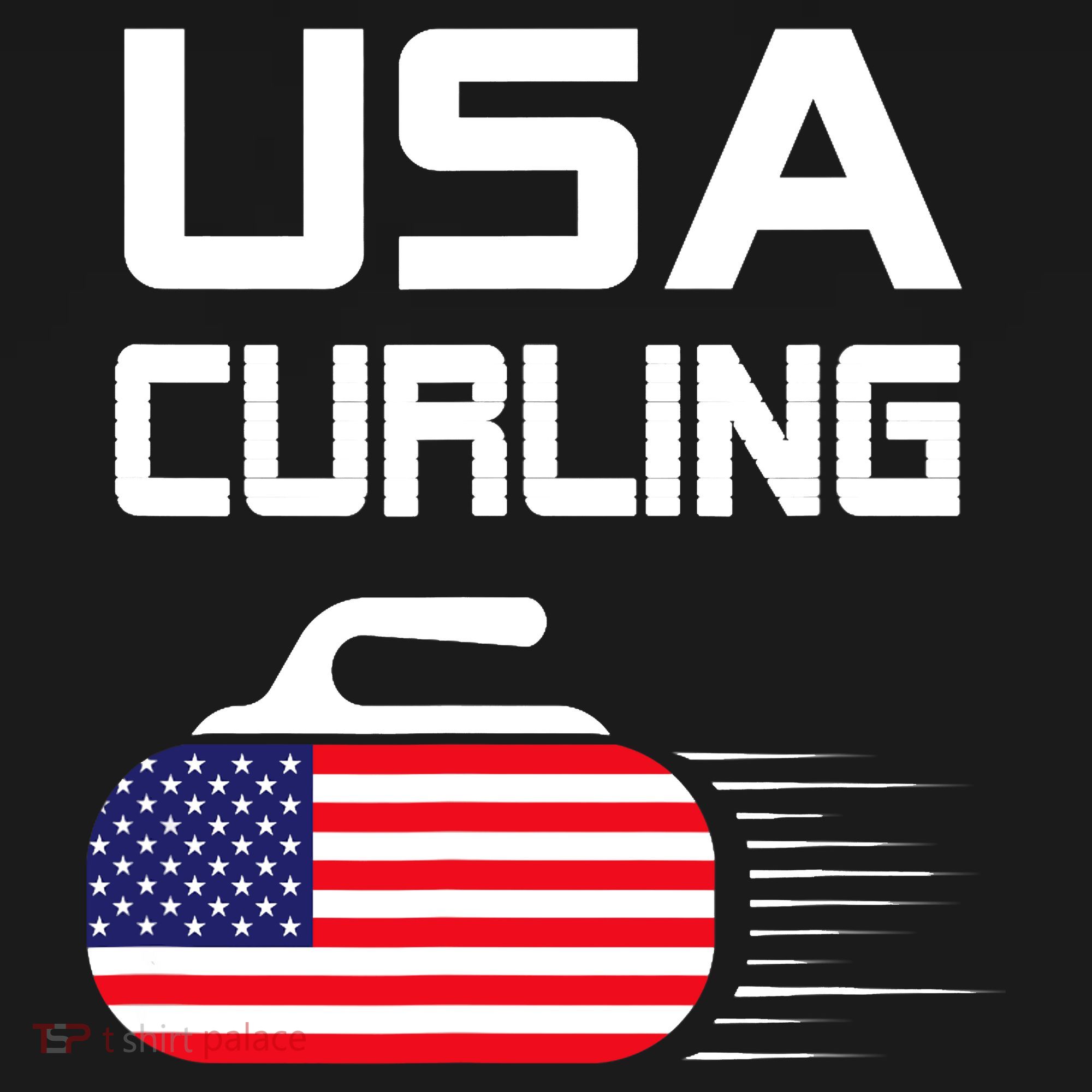 Curling USA Support Team American Flag Winter Sports Lovers Ornament
