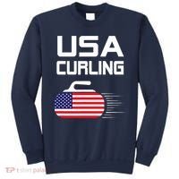 Curling USA Support Team American Flag Winter Sports Lovers Sweatshirt thumb 0