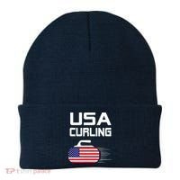 Curling USA Support Team American Flag Winter Sports Lovers Beanie thumb 0