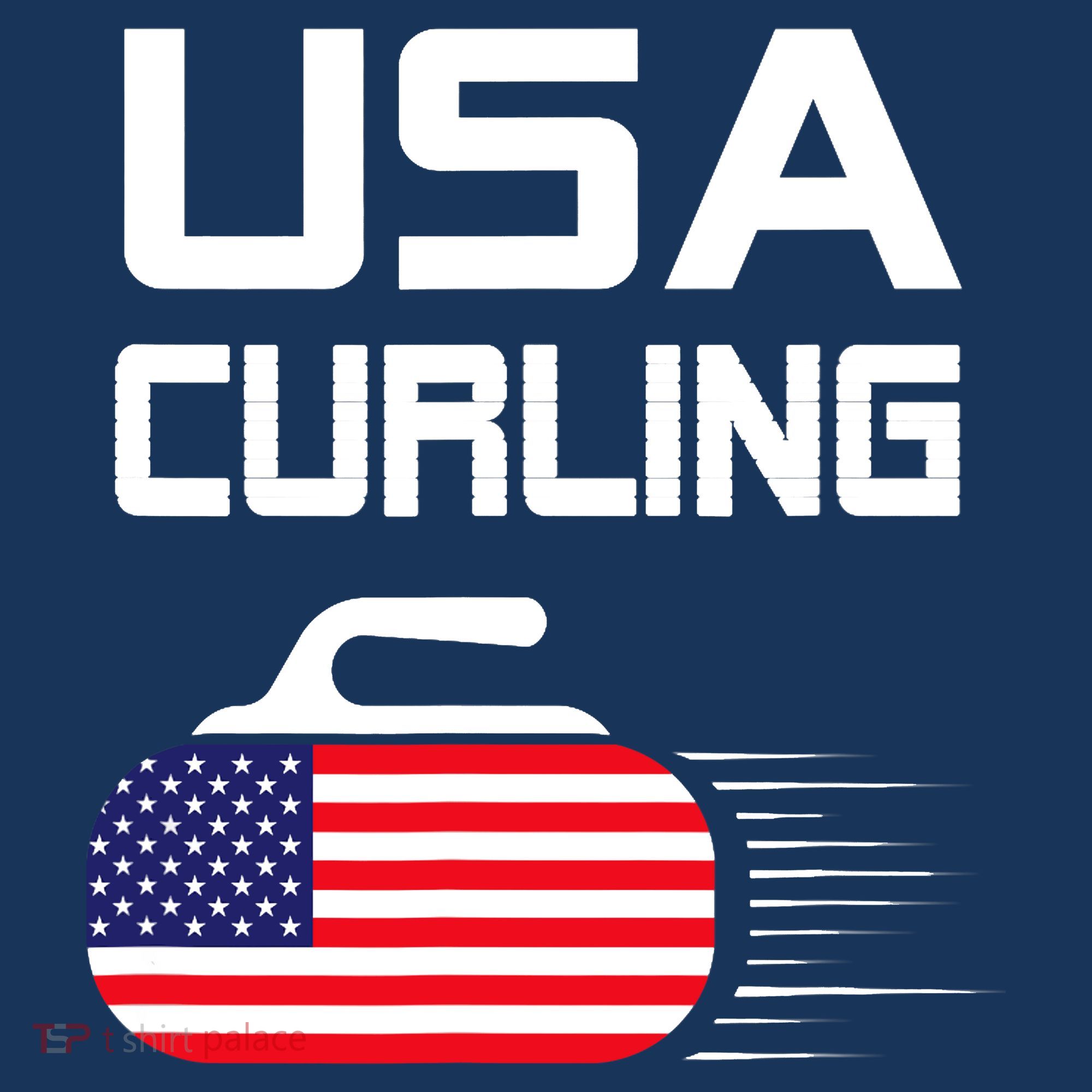 Curling USA Support Team American Flag Winter Sports Lovers Beanie