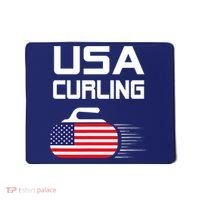 Curling USA Support Team American Flag Winter Sports Lovers Mousepad thumb 0