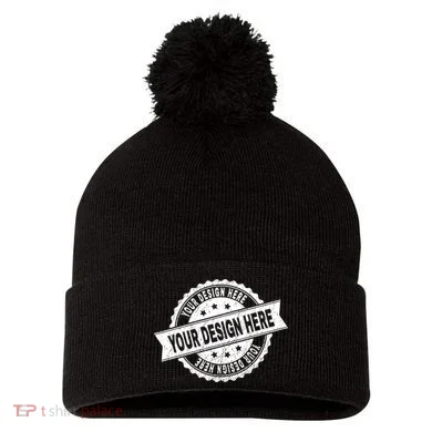 Custom Design Upload Create Your Own  Pom Pom 12in Knit Beanie
