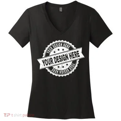 Custom Design Upload Create Your Own  Women's V-Neck T-Shirt