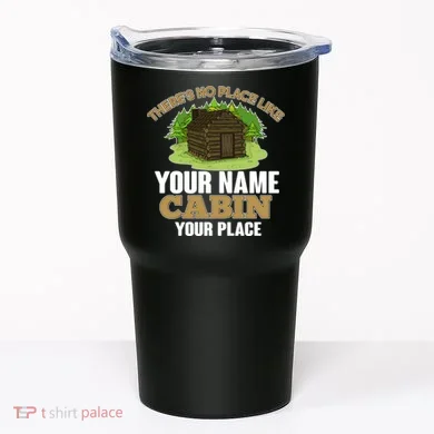 Custom Cabin Camping Trip Personalize Tumbler