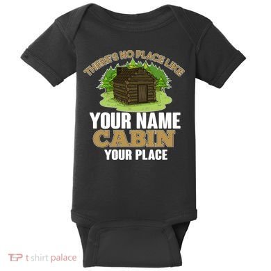 Custom Cabin Camping Trip Personalize Baby Bodysuit