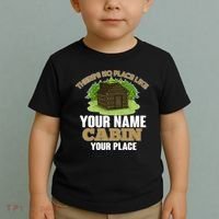 Custom Cabin Camping Trip Personalize Toddler T-Shirt thumb 2