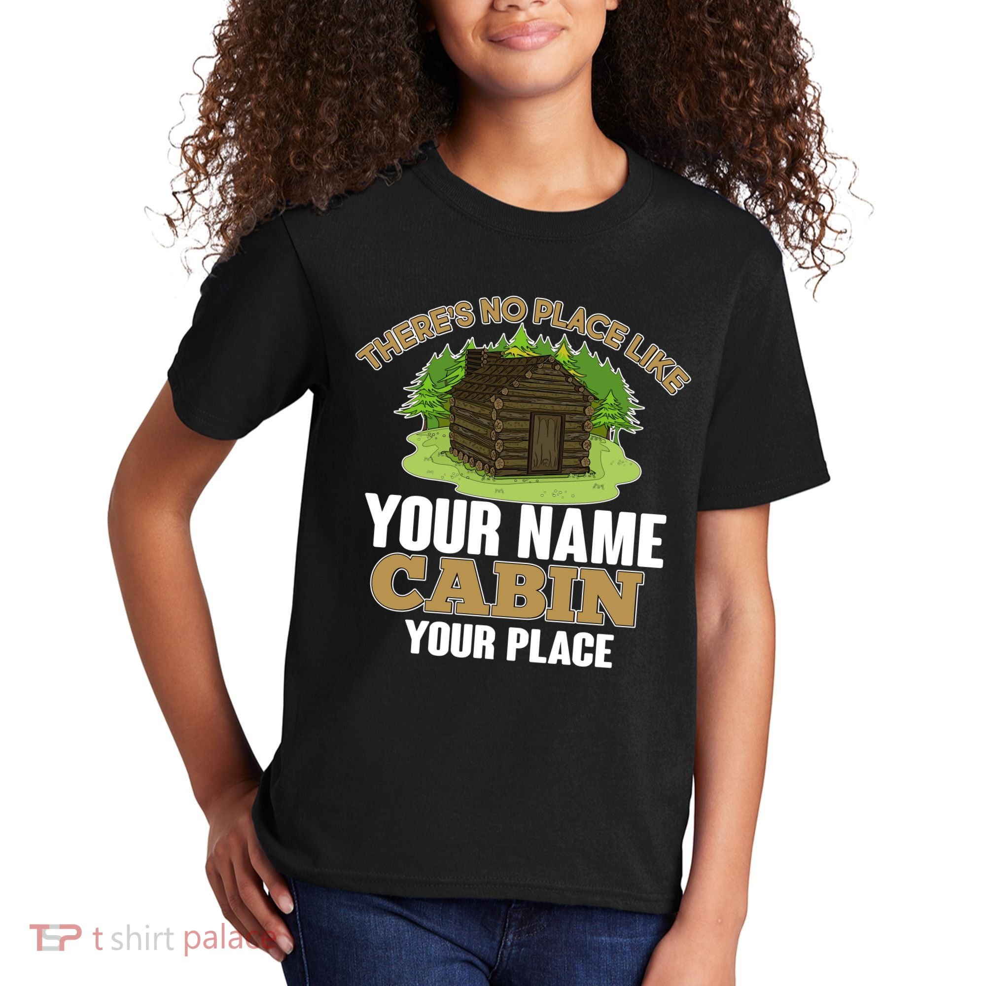 Custom Cabin Camping Trip Personalize Kids T-Shirt