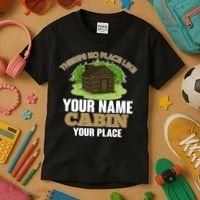 Custom Cabin Camping Trip Personalize Kids T-Shirt thumb 3