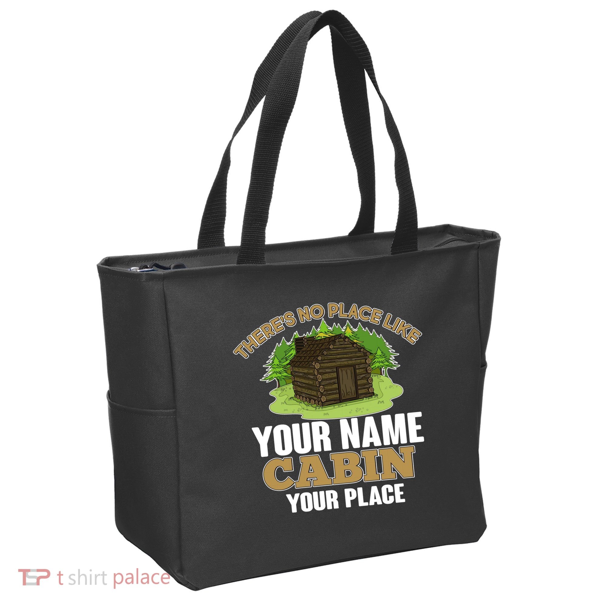 Custom Cabin Camping Trip Personalize Tote Bag