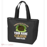 Custom Cabin Camping Trip Personalize Tote Bag thumb 3