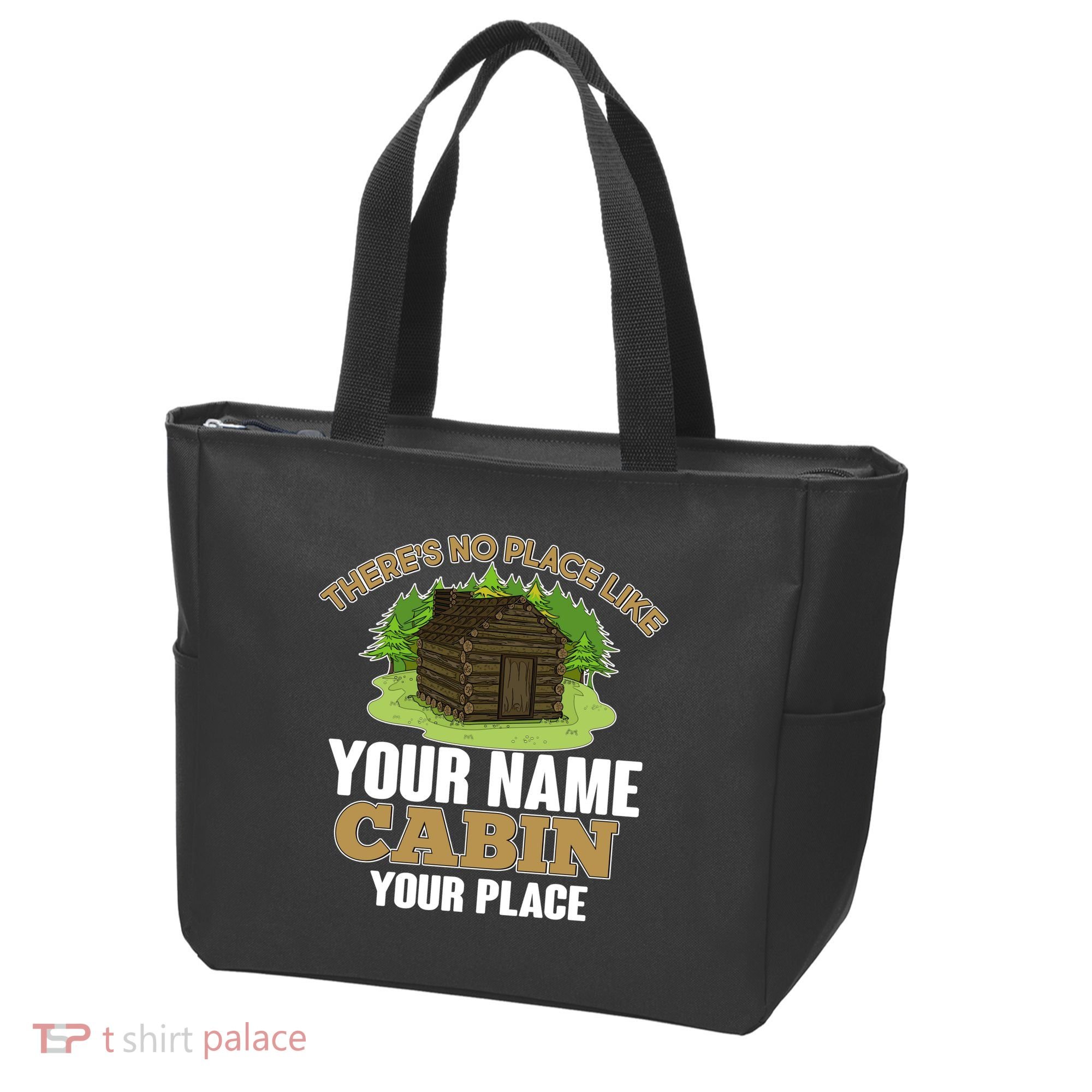 Custom Cabin Camping Trip Personalize Tote Bag