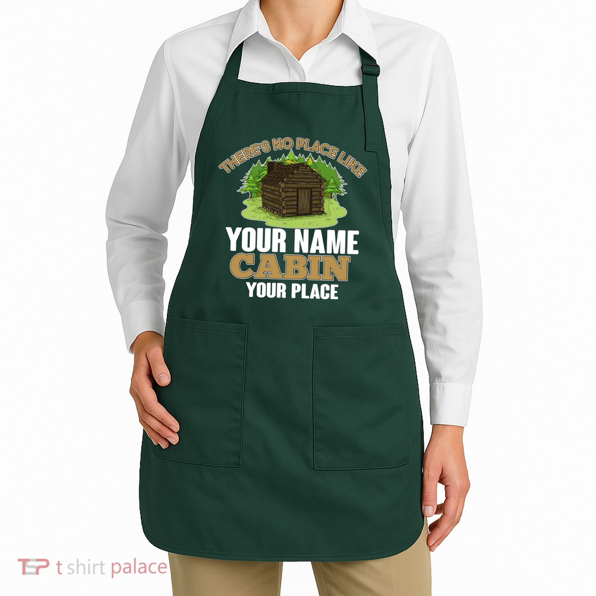 Custom Cabin Camping Trip Personalize Apron