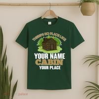 Custom Cabin Camping Trip Personalize T-Shirt thumb 2