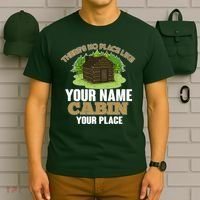 Custom Cabin Camping Trip Personalize T-Shirt thumb 6