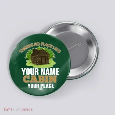 Custom Cabin Camping Trip Personalize Button