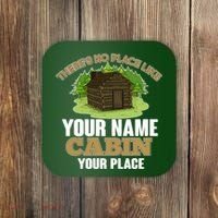 Custom Cabin Camping Trip Personalize Coaster thumb 0