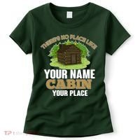 Custom Cabin Camping Trip Personalize Women's T-Shirt thumb 0