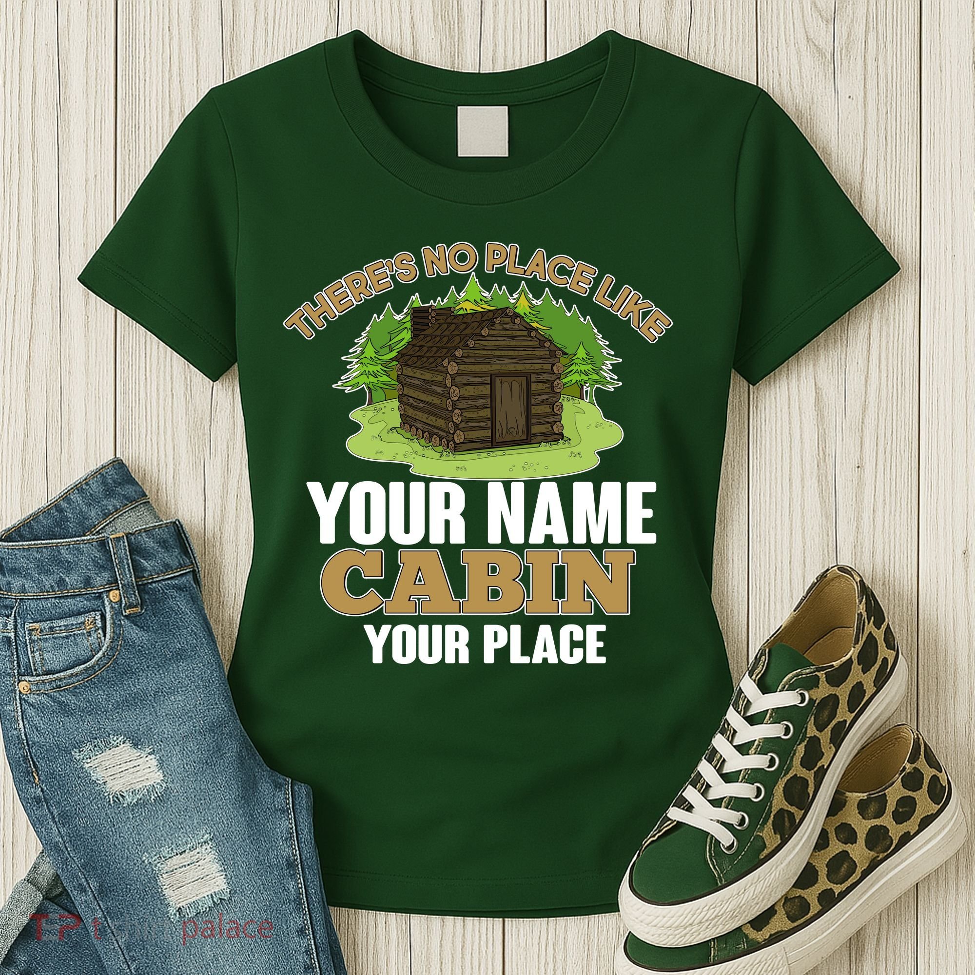 Custom Cabin Camping Trip Personalize Women's T-Shirt
