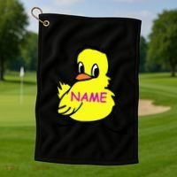 Custom Chick Funny Cute Personalize Golf Towel thumb 1