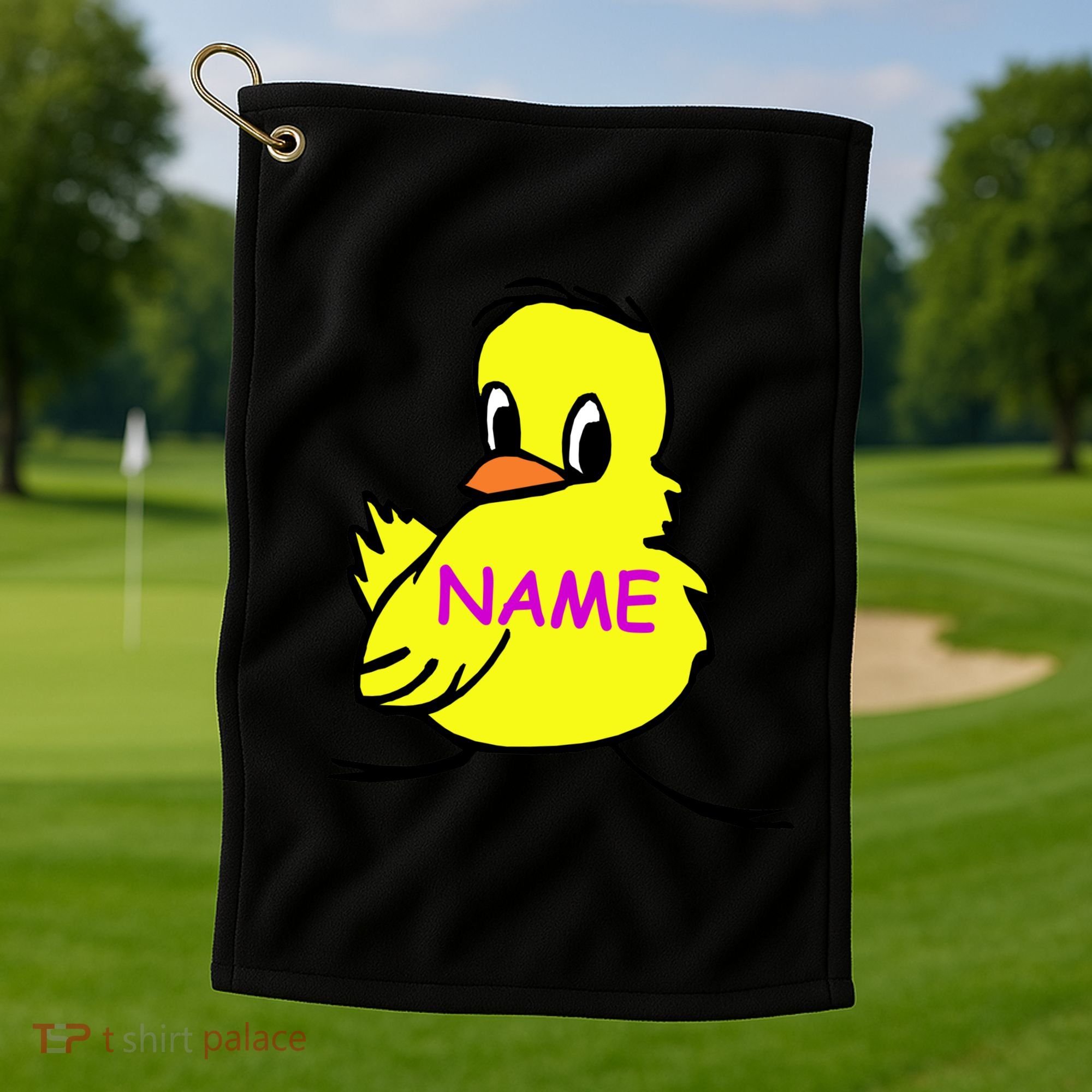 Custom Chick Funny Cute Personalize Golf Towel