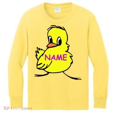 Custom Chick Funny Cute Personalize Kids Long Sleeve Shirt
