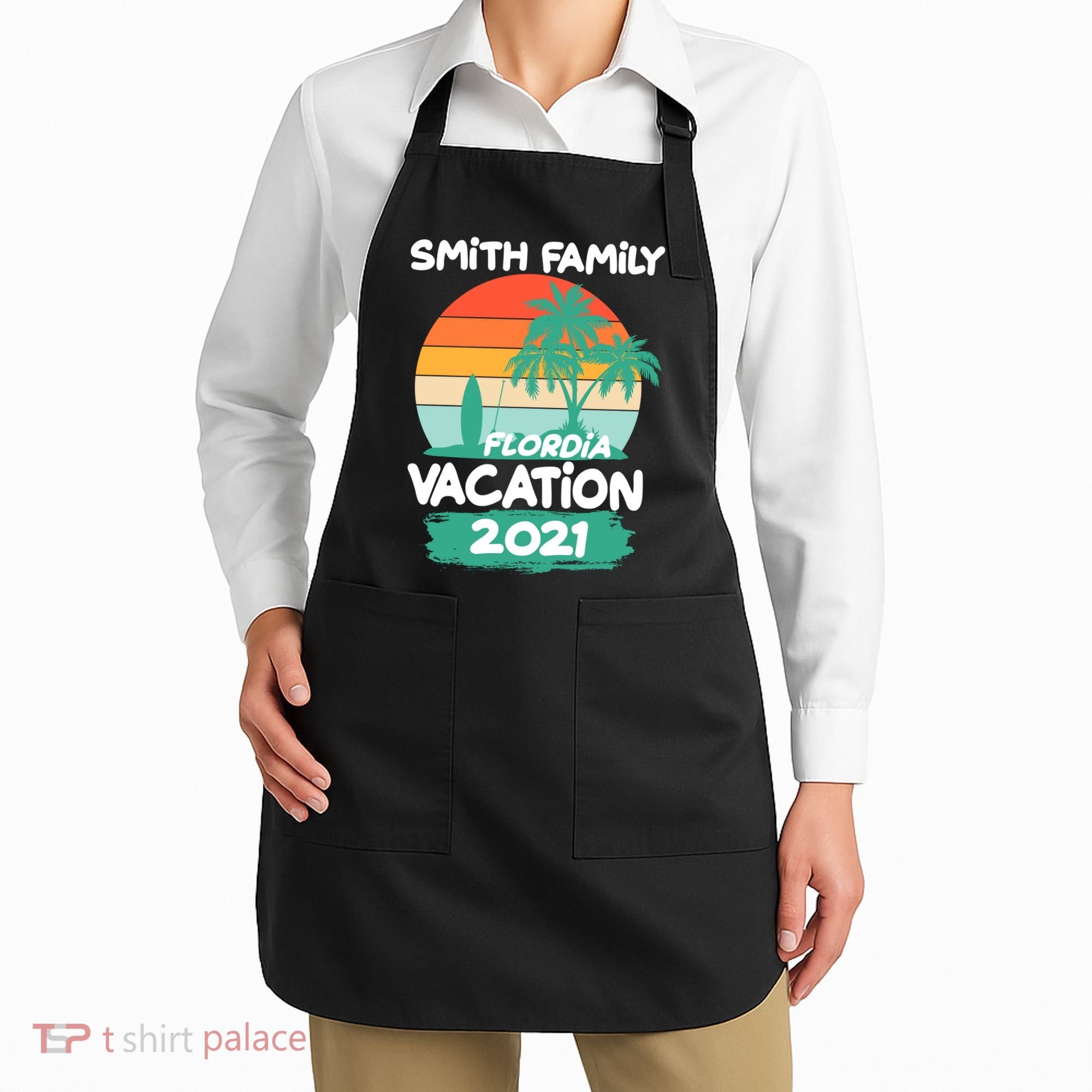 Custom Family Vacation Personalize Design Apron