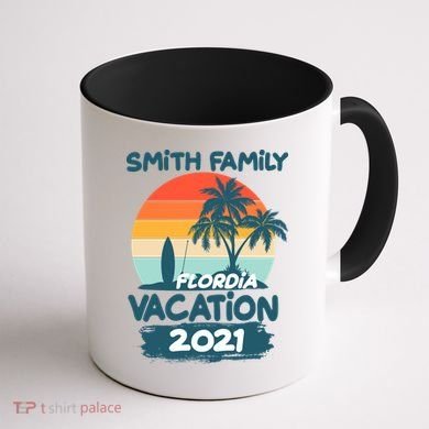 Custom Family Vacation Personalize Design Coffee Mug back