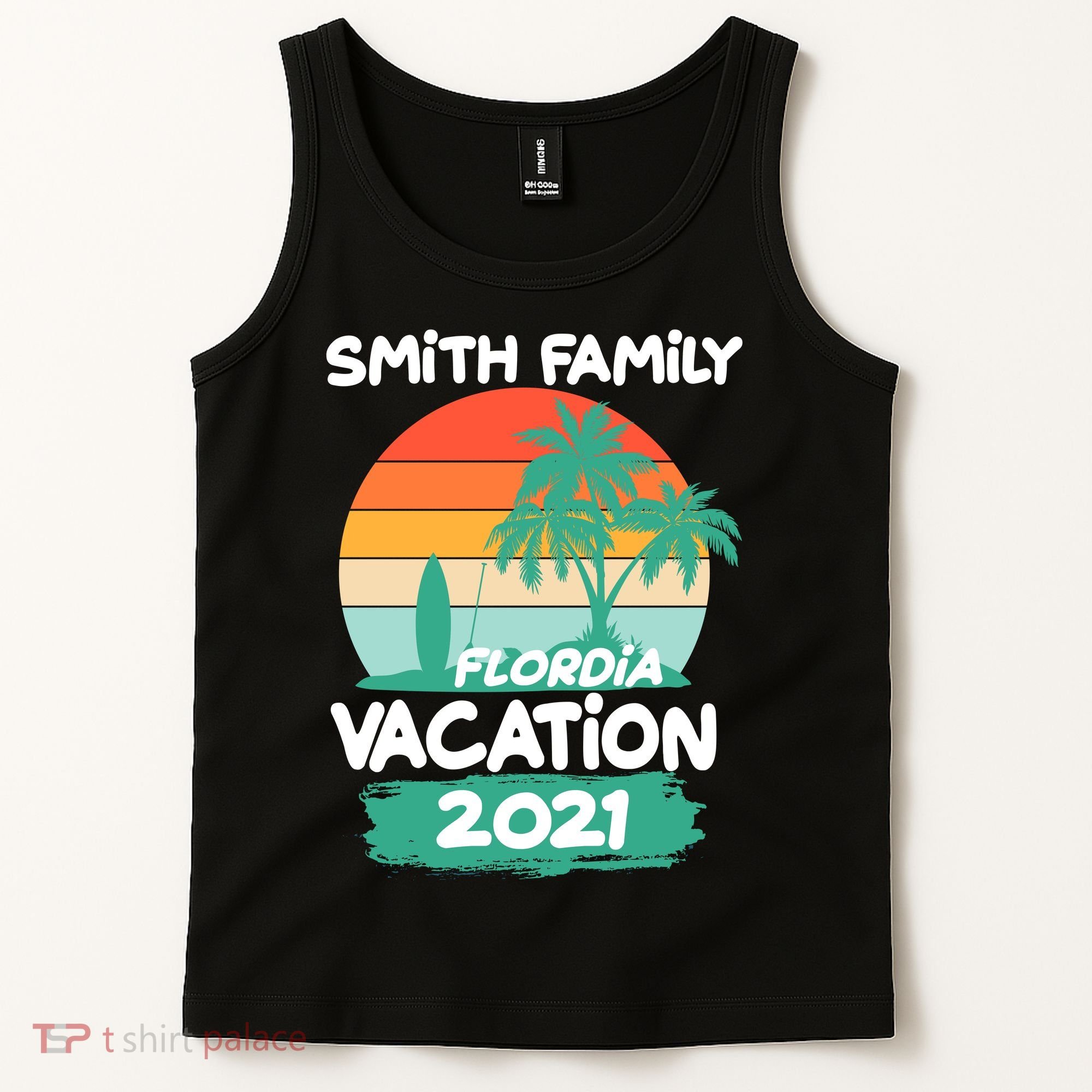 Custom Family Vacation Personalize Design Tank Top