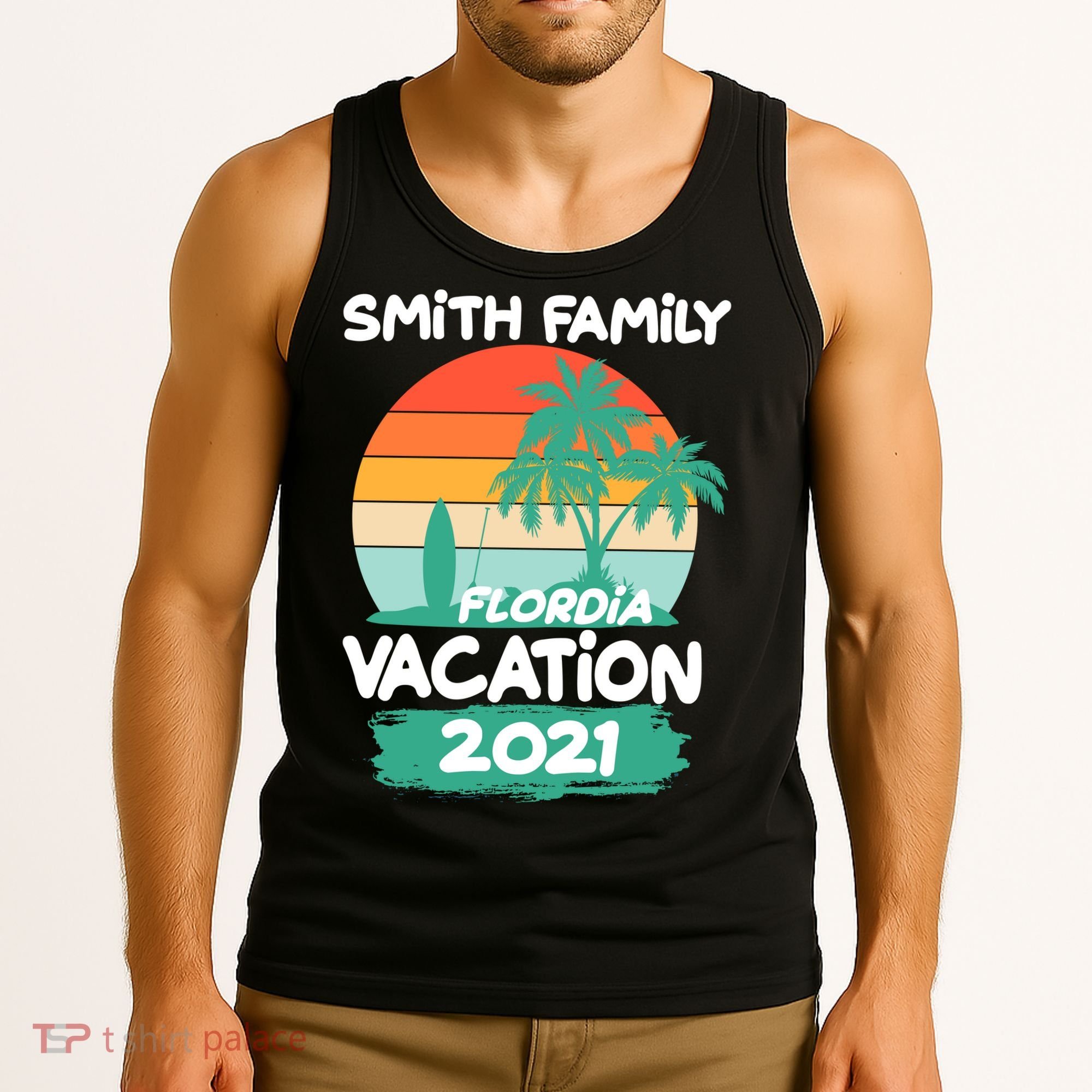Custom Family Vacation Personalize Design Tank Top