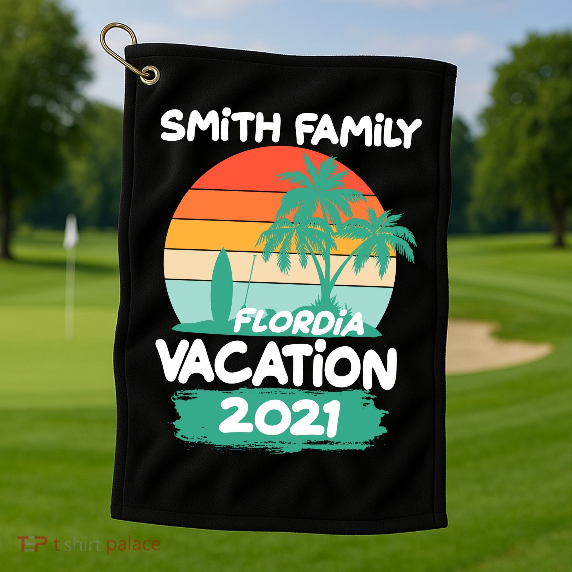 Custom Family Vacation Personalize Design Golf Towel