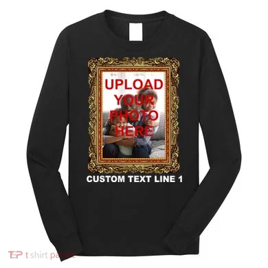 Custom Picture Frame Personalized Text And Photo Long Sleeve Shirt