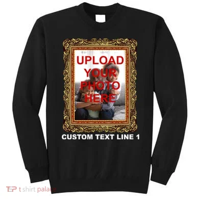 Custom Picture Frame Personalized Text And Photo Sweatshirt