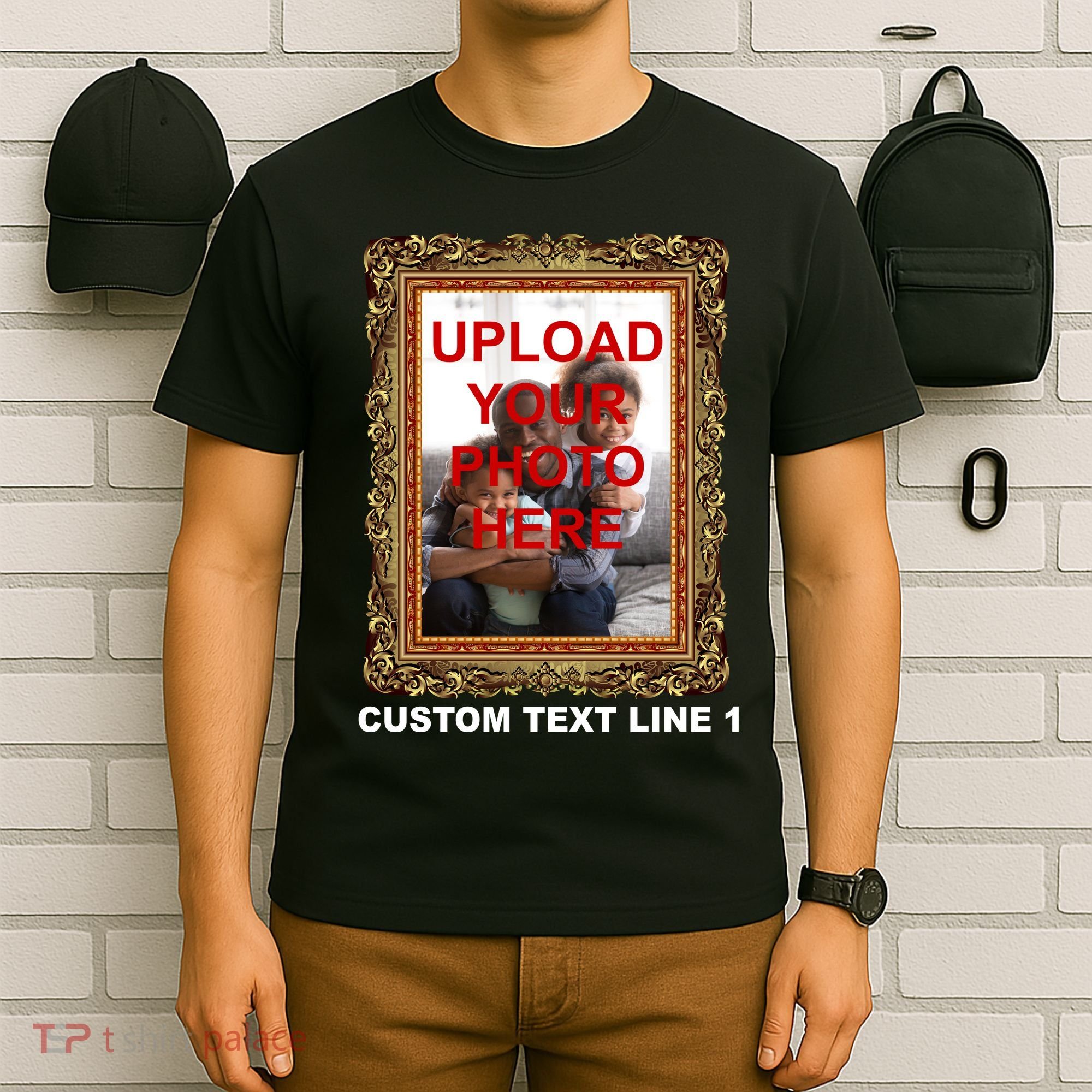 Custom Picture Frame Personalized Text And Photo T-Shirt