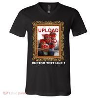 Custom Picture Frame Personalized Text And Photo V-Neck T-Shirt thumb 0