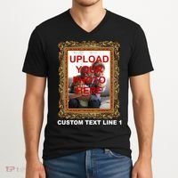 Custom Picture Frame Personalized Text And Photo V-Neck T-Shirt thumb 2