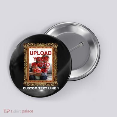 Custom Picture Frame Personalized Text And Photo Button