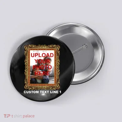 Custom Picture Frame Personalized Text And Photo Button