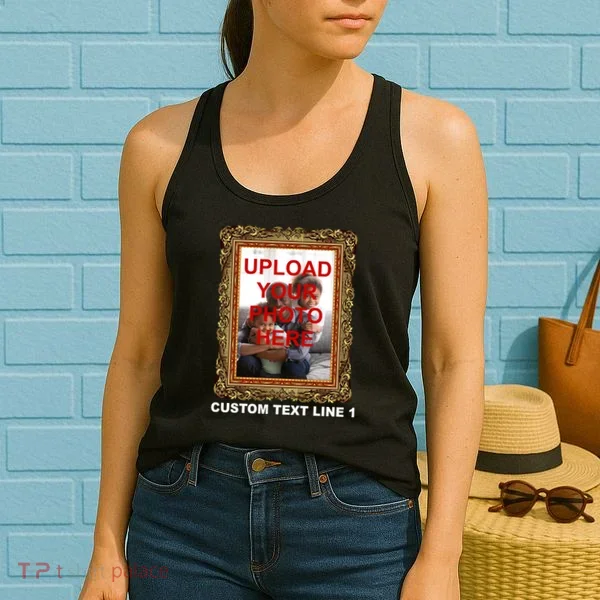 Custom Picture Frame Personalized Text And Photo Women's Tank Top