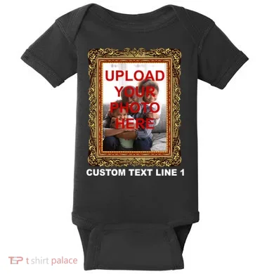 Custom Picture Frame Personalized Text And Photo Baby Bodysuit
