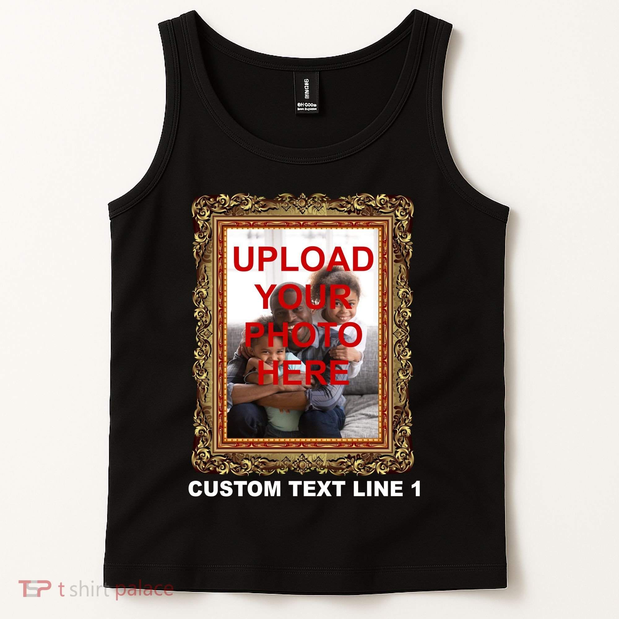 Custom Picture Frame Personalized Text And Photo Tank Top