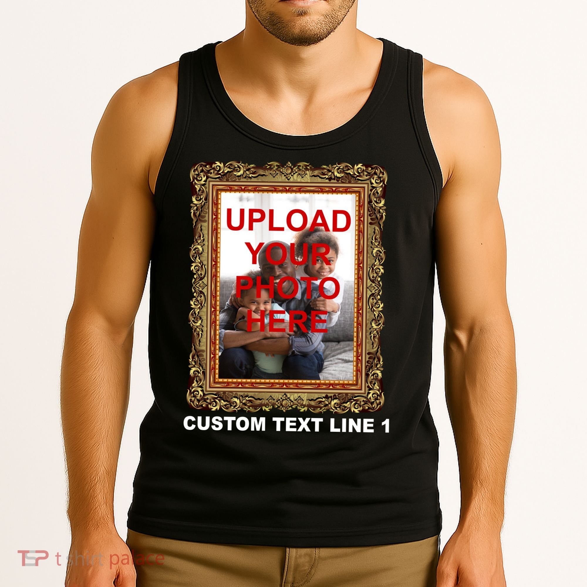 Custom Picture Frame Personalized Text And Photo Tank Top