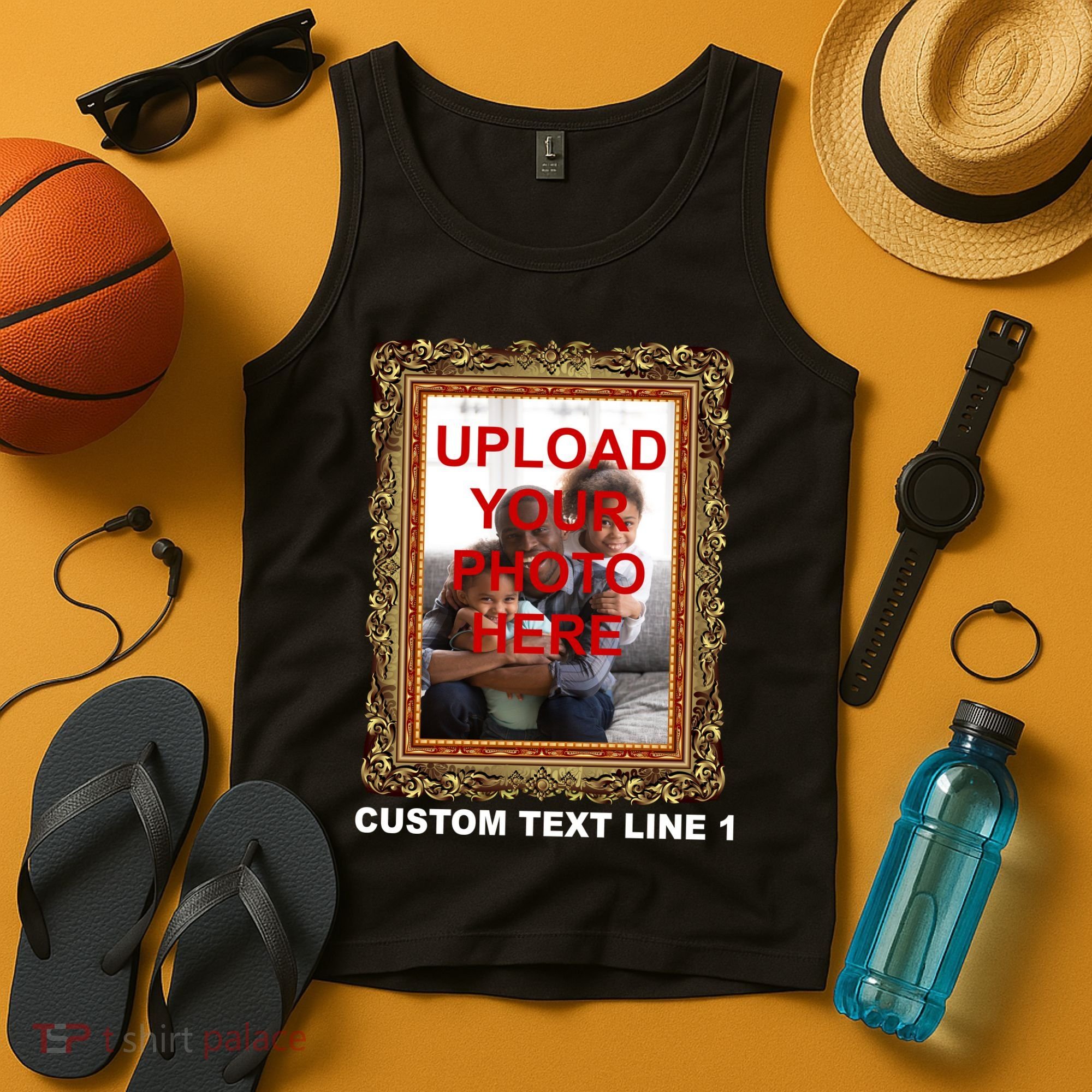 Custom Picture Frame Personalized Text And Photo Tank Top