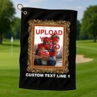 Custom Picture Frame Personalized Text And Photo Golf Towel thumb 1