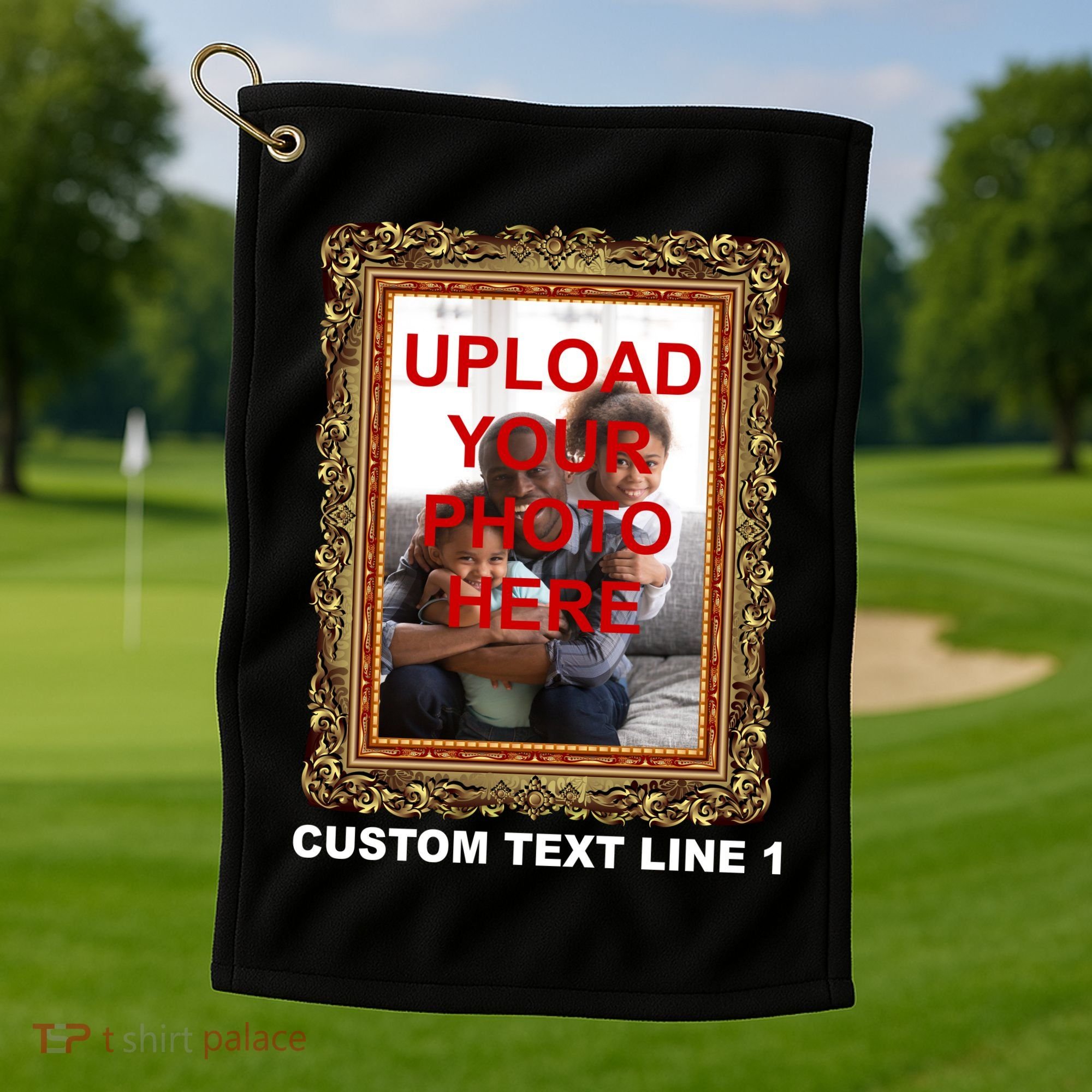Custom Picture Frame Personalized Text And Photo Golf Towel