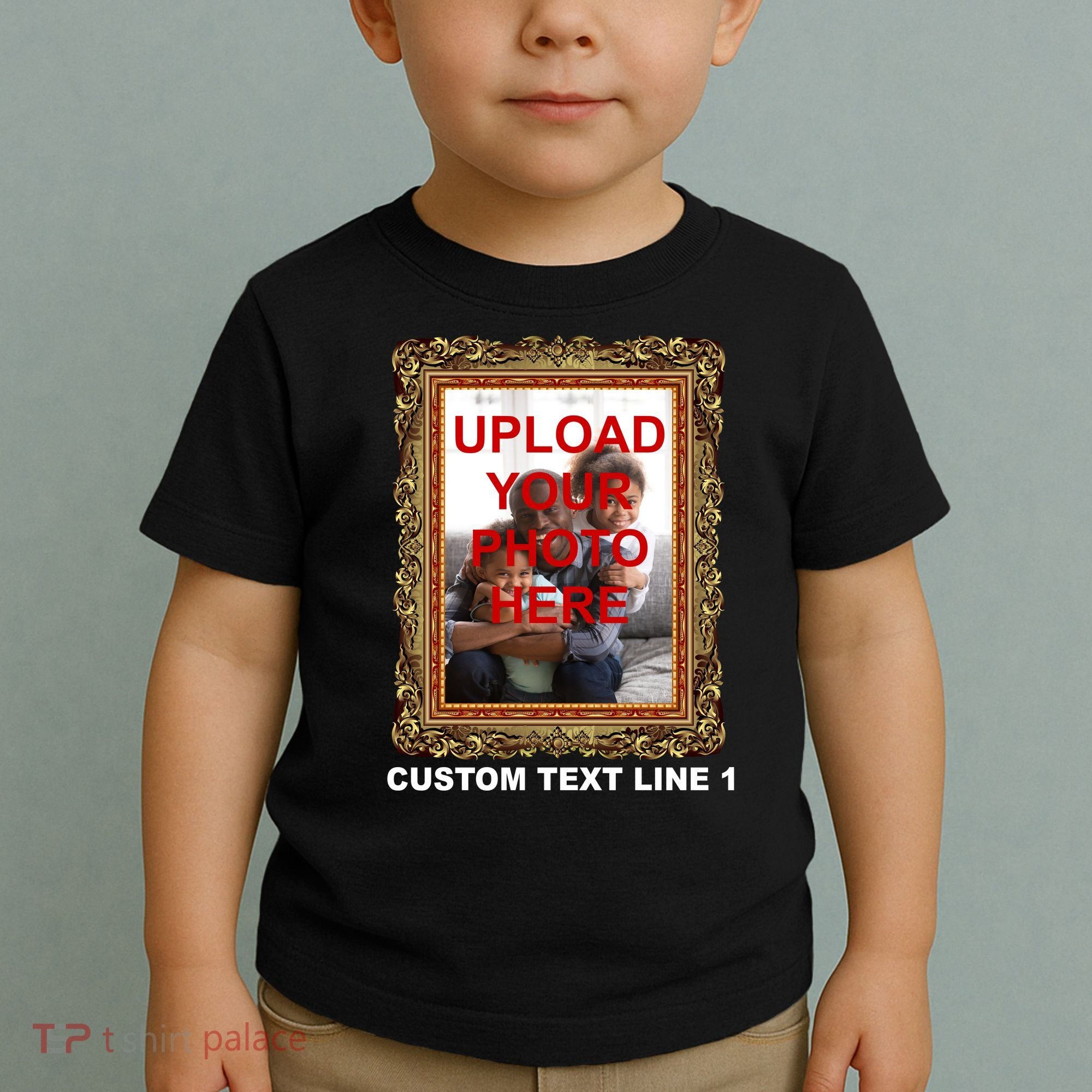 Custom Picture Frame Personalized Text And Photo Toddler T-Shirt