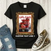 Custom Picture Frame Personalized Text And Photo Women's T-Shirt thumb 3