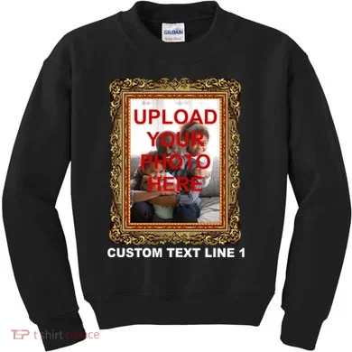 Custom Picture Frame Personalized Text And Photo Kids Sweatshirt
