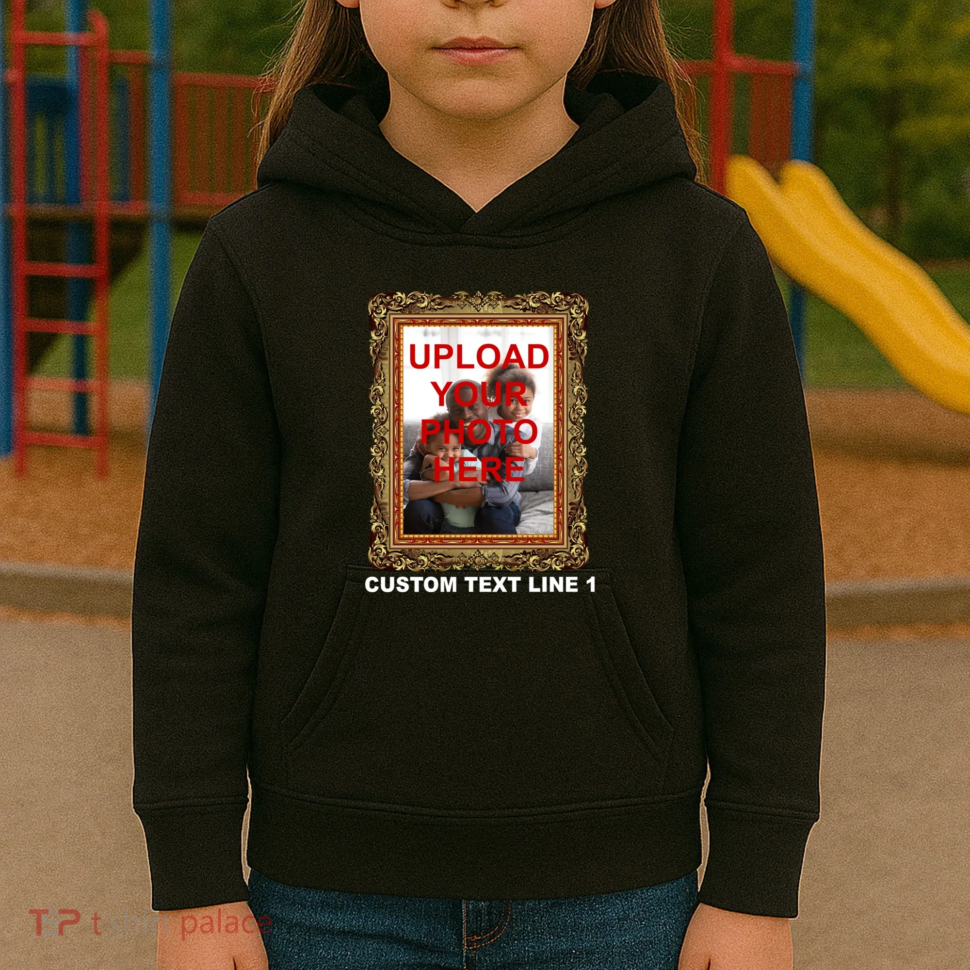 Custom Picture Frame Personalized Text And Photo Kids Hoodie
